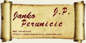Janko Peruničić vizit kartica